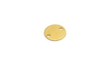 Gold Round Tag, 24 Gold Plated Brass Round Connectors With 2 Holes, Stamping Tag (8mm) Sb 75 A0253
