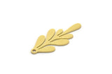 Brass Leaf Charm, 24 Raw Brass Leaf Charms With 1 Loop, Charm Pendants (22x9x0.60mm) SMP0460 A6886