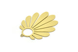 Brass Flower Charm, 4 Raw Brass Flower Shaped Charms With 1 Loop, Findings (36x28x0.60mm) SMP0649 A5280