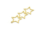 Brass Star Charm, 8 Raw Brass Star Charms With 1 Loop, Charm Pendants (40x16x0.60mm) SMP0656