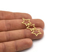 Brass Star Charm, 8 Raw Brass Star Charms With 1 Loop, Charm Pendants (40x16x0.60mm) SMP0656
