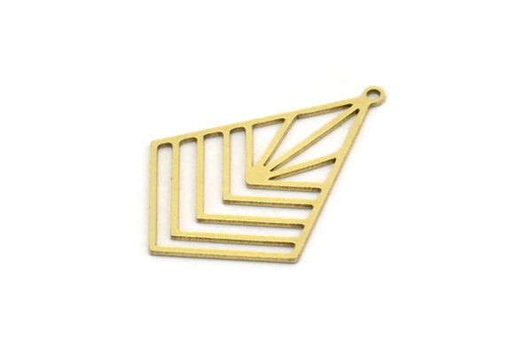 Brass Diamond Charm, 6 Raw Brass Diamond Shaped Charms With 1 Loop, Pendant Findings (32x23x0.60mm) SMP0671 A3223
