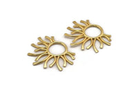 Gold Sun Pendant, Gold Plated Brass Sun Pendant (45x37x1.5mm) BS 1943