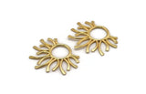 Gold Sun Pendant, Gold Plated Brass Sun Pendant (45x37x1.5mm) BS 1943