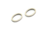 Silver Oval Charm, 12 Antique Silver Plated Brass Oval Connectors (13x19x2mm) BS 1738
