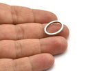 Silver Oval Charm, 12 Antique Silver Plated Brass Oval Connectors (13x19x2mm) BS 1738