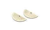 Semi Circle Pendant, 12 Antique Silver Plated Brass Semi Circle Blanks With 1 Hole (21x10x0.80mm) BS 1725