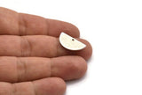 Semi Circle Pendant, 12 Antique Silver Plated Brass Semi Circle Blanks With 1 Hole (21x10x0.80mm) BS 1725
