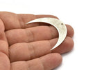Moon Phase Blank, 4 Antique Silver Plated Brass Crescent Moon Blanks With 1 Hole (42x10x0.6mm) BS 2203
