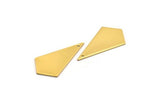 Gold Triangle Charm, 2 Gold Plated Brass Triangle Charms With 1 Holes (37x20x0.80mm) A1574