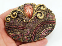 Vintage Belt Buckle, 1 Vintage Handcraft Belt Buckle (96x74mm) - Made In Germany  BS 1305