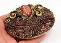 Vintage Belt Buckle, 1 Vintage Handcraft Belt Buckle (96x74mm) - Made In Germany  BS 1305