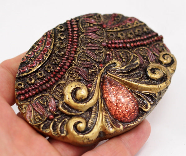 Vintage Belt Buckle, 1 Vintage Handcraft Belt Buckle (96x74mm) - Made In Germany  BS 1305