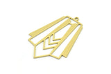Brass Irregular Charm, 4 Raw Brass Irregular Shaped Charms With 1 Loop, Findings (35x25x0.60mm) SMP0789