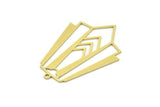 Brass Irregular Charm, 4 Raw Brass Irregular Shaped Charms With 1 Loop, Findings (35x25x0.60mm) SMP0789