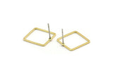 Brass Square Earring, 10 Raw Brass Square Stud Earrings (15x0.80mm) BS 1858 A6875