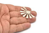 Silver Sun Charm, 4 Antique Silver Plated Brass Sun Charms With 1 Loop, Findings, Earrings (44x29x0.50mm) D969