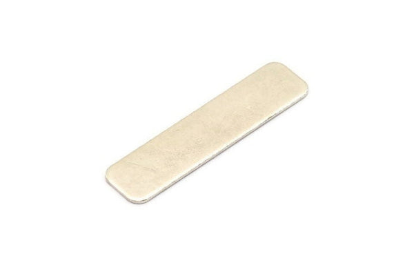 Huge Silver Rectangle, 6 Antique Silver Plated Brass Huge Rectangle Stamping Blanks (40x10x0.80mm)   D0255