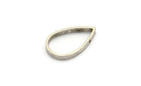 Thick Drop Connector, 8 Antique Silver Plated Brass Drop Earring, Necklace Findings with 2 holes (22x14x2.5mm) BS 2320