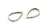 Thick Drop Connector, 8 Antique Silver Plated Brass Drop Earring, Necklace Findings with 2 holes (22x14x2.5mm) BS 2320