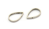 Thick Drop Connector, 8 Antique Silver Plated Brass Drop Earring, Necklace Findings with 2 holes (22x14x2.5mm) BS 2320