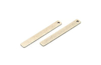 Tiny Rectangle Bar, 10 Antique Silver Plated Brass Rectangle Stamping Blanks with 1 Hole, Necklace Finding (40x5x0.80mm) U032