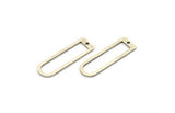 D Shape Rings, 5 Antique Silver Plated Brass D Shape Connectors, Rings (32x10x1mm) BS 1934