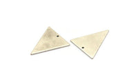 Gümüş Üçgen Charm, 1 Delikli 6 Antik Gümüş Kaplama Pirinç Üçgen Charm (28x22x1mm) BS 2349