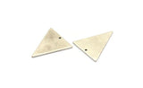 Gümüş Üçgen Charm, 1 Delikli 6 Antik Gümüş Kaplama Pirinç Üçgen Charm (28x22x1mm) BS 2349