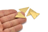 Brass Triangle Charm, 12 Raw Brass Triangle Charms With 1 Hole (28x22x1mm) BS 2349