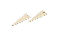 Silver Triangle Charm, 24 Antique Silver Plated Brass Triangle Charms With 1 Hole, Earrings, Findings (25x9x0.60mm) D943