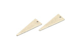 Silver Triangle Charm, 24 Antique Silver Plated Brass Triangle Charms With 1 Hole, Earrings, Findings (25x9x0.60mm) D943