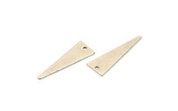 Silver Triangle Charm, 24 Antique Silver Plated Brass Triangle Charms With 1 Hole, Earrings, Findings (25x9x0.60mm) D943