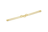 Brass Bracelet Blank, 4 Raw Brass Flat Bracelet With 2 Holes, Bracelet Findings (145x7x1mm) SMP0841