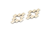 Gümüş Bulmaca Boşluğu, 2 Antik Gümüş Kaplama Pirinç Kolye Bağlantı Parçası, Küpeler, Bulgular (35x22x2mm) D981