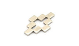 Gümüş Bulmaca Boşluğu, 2 Antik Gümüş Kaplama Pirinç Kolye Bağlantı Parçası, Küpeler, Bulgular (35x22x2mm) D981