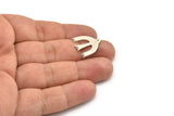 Silver Bird Blank, 8 Antique Silver Plated Brass Bird Shaped Blanks, Bird Findings (19x21x0.60mm) A4336