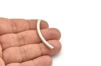 Textured Noodle Bead, 8 Antique Silver Plated Brass Textured Curved Noodle Tubes (4x45mm) BS 2211