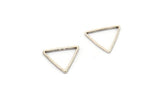 Silver Triangle Connector, 50 Antique Silver Plated Brass Triangles Rings (11x11x11mm) Bs-1164