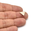 Silver Triangle Blank, 12 Antique Silver Plated Brass Triangle Blanks (11x11x11x1.5mm) D0130