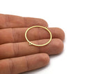 Brass Round Connector, 12 Raw Brass Round Shaped Connectors With 2 Loops, Earring Findings, Geometric Connectors (34x30x1mm) A3908