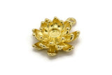 Brass Flower Charm, Raw Brass Flower Shape Charms With 1 Loop, Charm Pendants, Findings (21x19mm) N2297