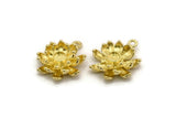Brass Flower Charm, Raw Brass Flower Shape Charms With 1 Loop, Charm Pendants, Findings (21x19mm) N2297