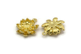Brass Flower Charm, Raw Brass Flower Shape Charms With 1 Loop, Charm Pendants, Findings (21x19mm) N2297