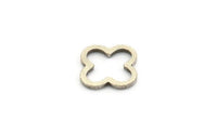 Silver Geometric Connectors, 12 Antique Silver Plated Brass Plus Shaped Connectors (12x1.2mm) BS 2021