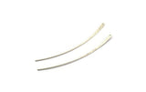 Silver Stud Earring Wires, 8 Antique Silver Plated Brass Needle Bar Earring Wires with 1 Hole (70x2.5x1mm) BS 2291