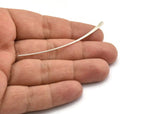 Silver Stud Earring Wires, 8 Antique Silver Plated Brass Needle Bar Earring Wires with 1 Hole (70x2.5x1mm) BS 2291