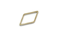 Silver Diamond Charm, 24 Silver Tone Open Diamond Ring Charms (23x13.5x1mm) D0028 H0389