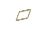 Silver Diamond Charm, 24 Silver Tone Open Diamond Ring Charms (23x13.5x1mm) D0028 H0389