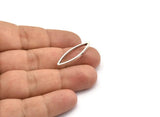 Silver Marquise Connectors, 6 Antique Silver Plated Brass Marquise Shaped Connectors with 2 Holes (9x28x3mm) BS 2337